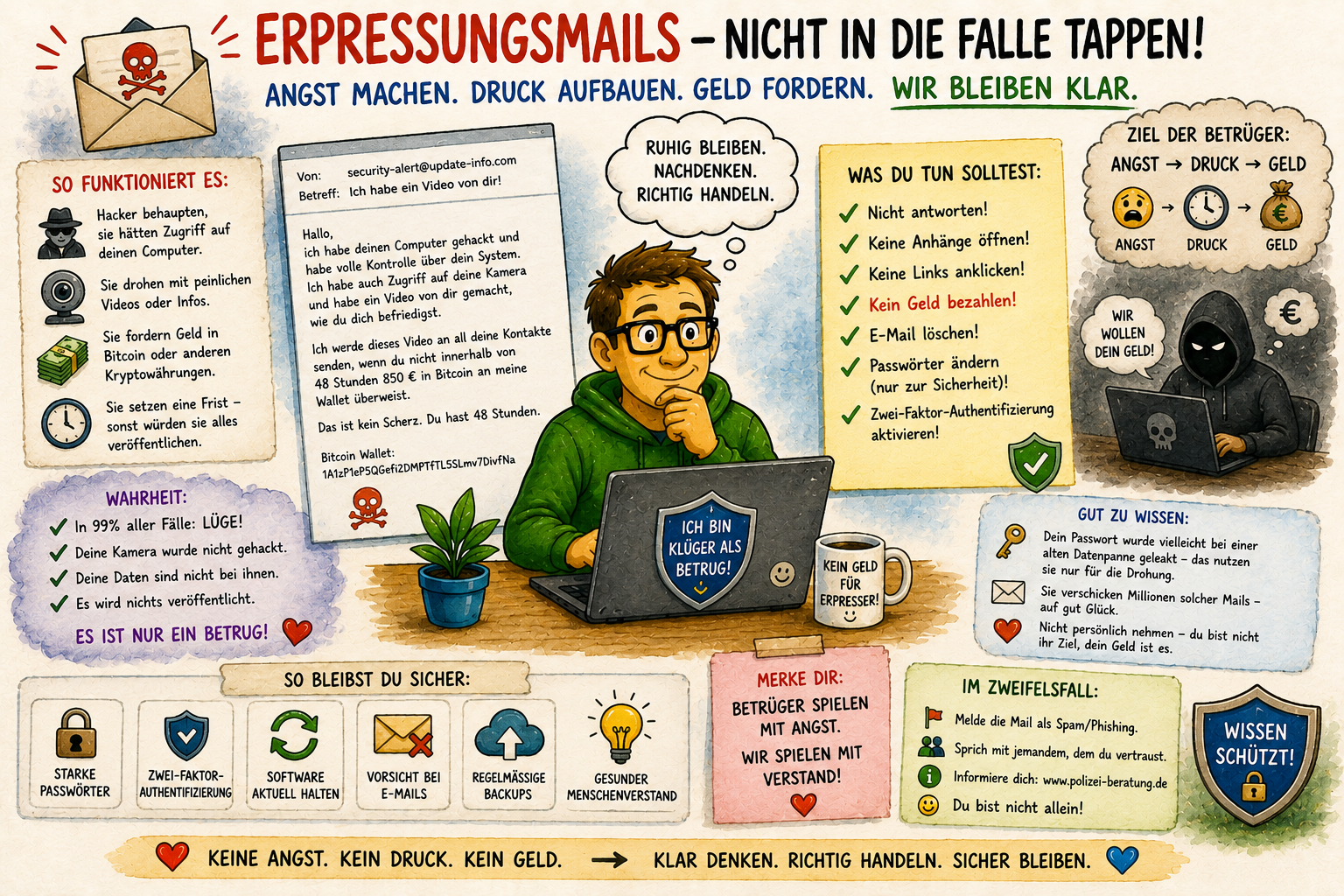 Erpressungsmail mit BTC-Wallet