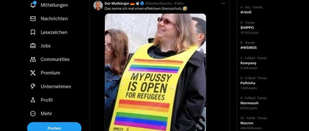 My pussy is open for refugees